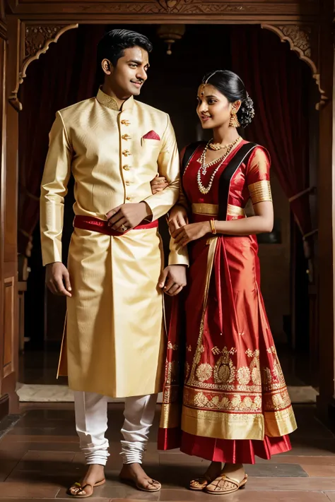 2D picture in which Marathi couple have wore their traditional dress