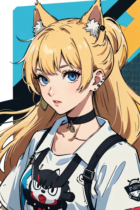 (Better Quality, First Job:1.2) | Detailed Eyes:1.2 1 Female (Dynamic English, throw, Long Hair) choker, shirt, オープンスウェットshirt, Earrings in the ears, finely, First Job.