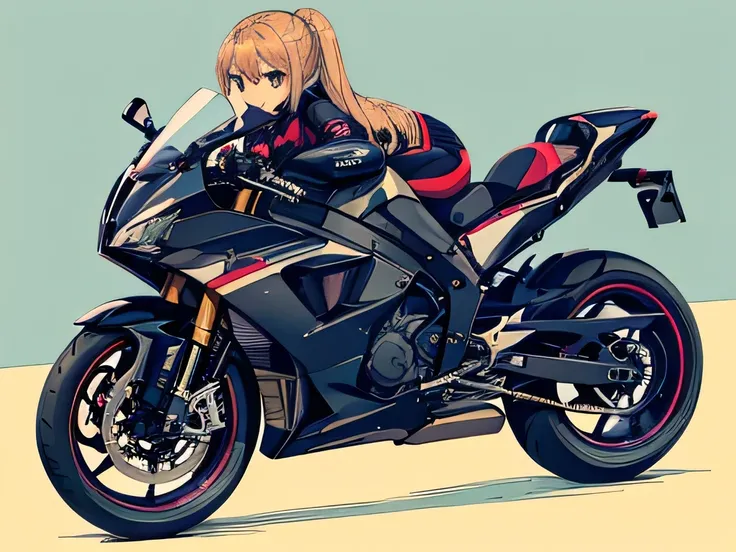 A girl on superbike, sport bike