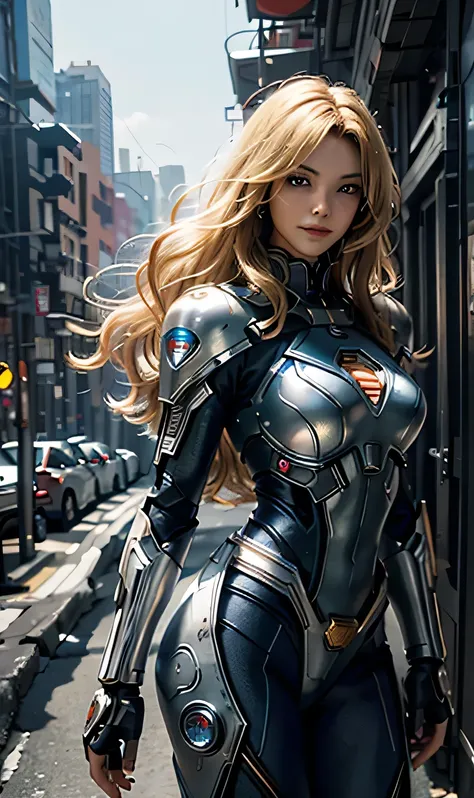 superwoman masterpiece, (best quality), Very detailed, Super detailed, 1. Super Girl, (Mechanicalwing: Golden, Glowing eyes: blue, silver armor: 1.2, Elongated ears: 0.8), (Cyberpunk City: 1.5, arms: Energy Blade), (Fantasy Landscape: 1.2, natural lighting...