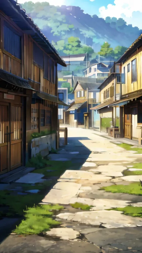 wallpaper anime, Town, village, tensei shitara,