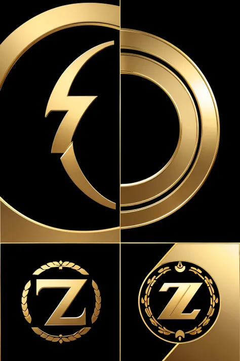 logo with two letters "Z" side by side in gold and black colors