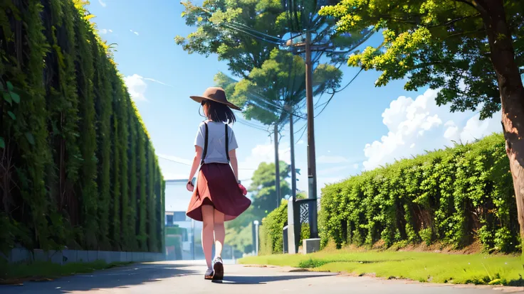 A girl taking a walk