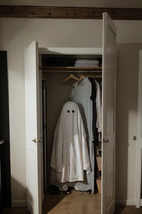 Scary ghost on wardrobe 