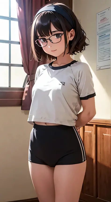 (Tabletop, Highest quality, Capture the cutest moment, Depth of written boundary, Ultra-detailed, Ultra-high resolution, C4D, Octadale, 3D Modeling, 8K, 16K, One Girl,Middle school students, ,Black-haired,short hair,Straight Hair,Light brown eyes,White hea...