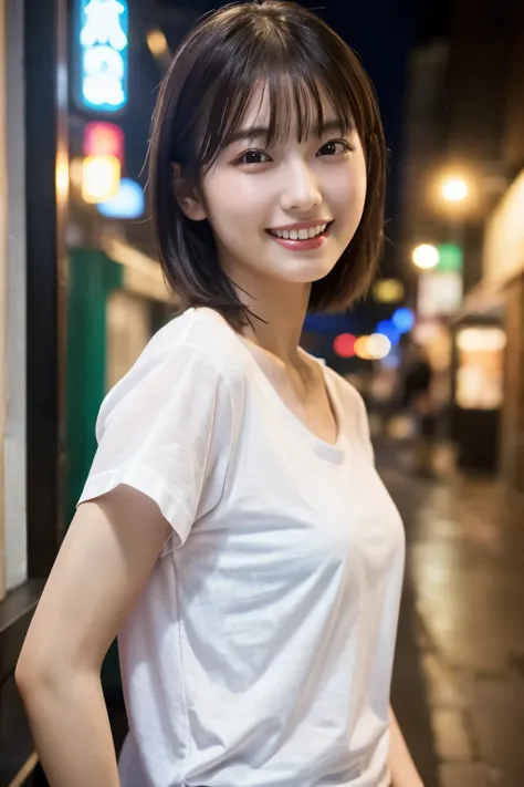 1 girl, (wearing a white t-shirt:1.2), very beautiful japanese idol portraits, 
(raw photos, highest quality), (realistic, reali...