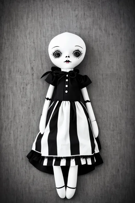 monochrome, doll, scary doll, black, white, rag doll, rag doll, creepy doll, no human