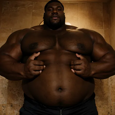 A tall, big man of 280 pounds. muscular, dark-skinned due to the high melanin in their skin. African cases.