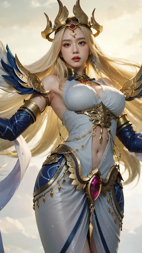 a close up of a girl or woman(k-pop idol), detailed hair , big booobs ,  shadowbringers cinematic, 4 k detail fantasy, a beautif...