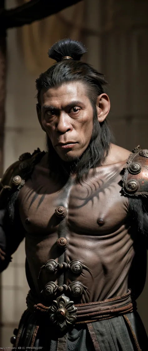 Monkey king，Tattered armor, Their veins are gray and rotten, By the call of Cthulhu.