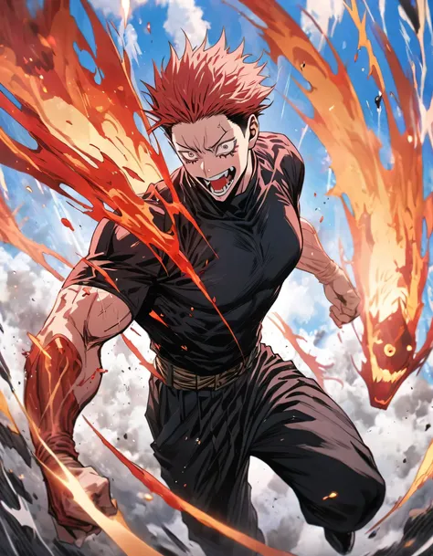 Jujutsu kaisen,anime,amazing, masterpiece,full colors,badass,gojo