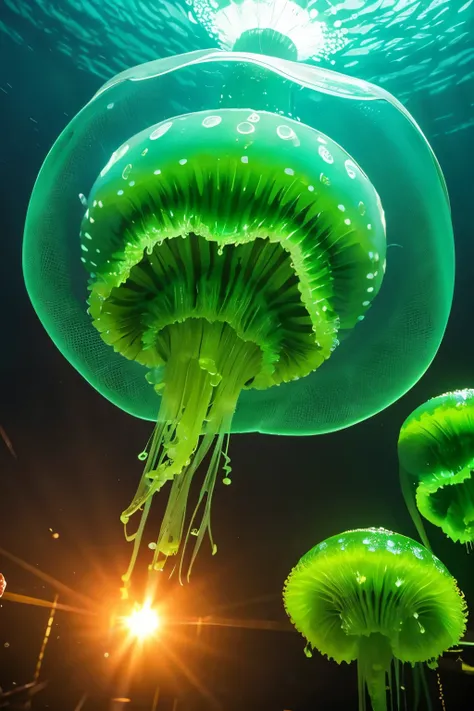 Green Abyss Spawn、A jelly-like monster made up of several green jellyfish.