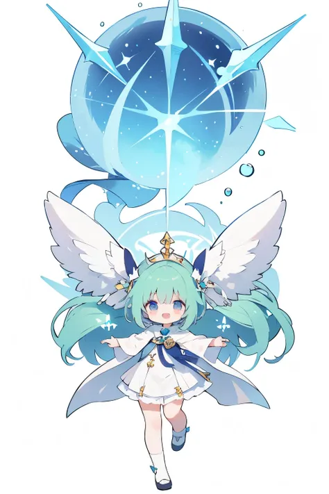 rpg cute healer full body white background