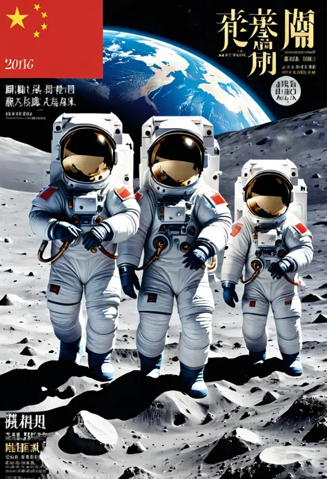 Magazine cover,Chinese flag((best quality)), ((Intricate details))(8K)
