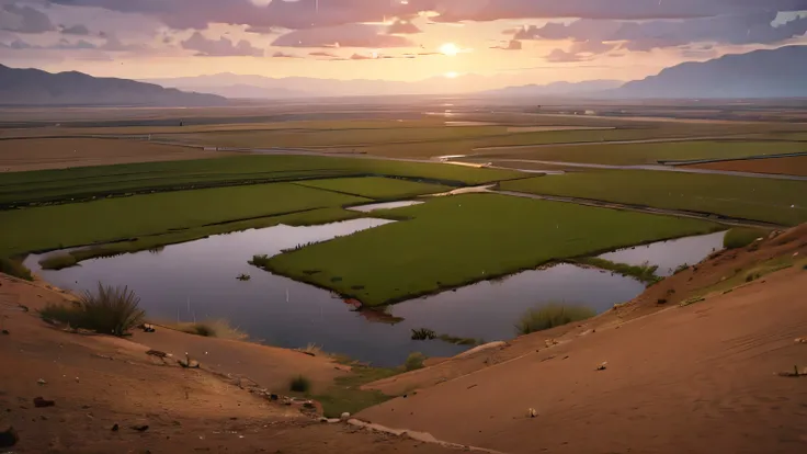 rain on arid and dead field next to Israel 4th century BC