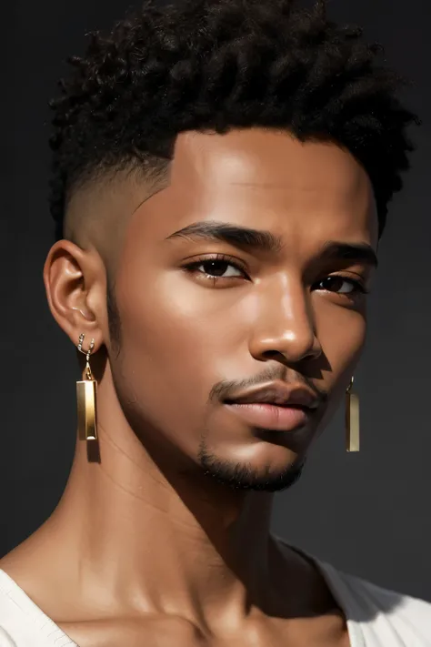 black boy with stubble and earrings