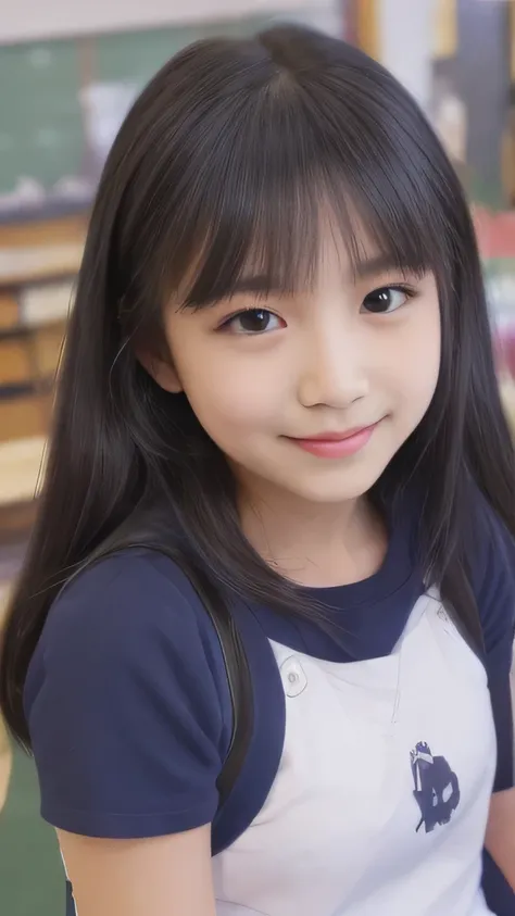 (((super cute elementary school student)))、((a super beautiful elementary school student))、smile