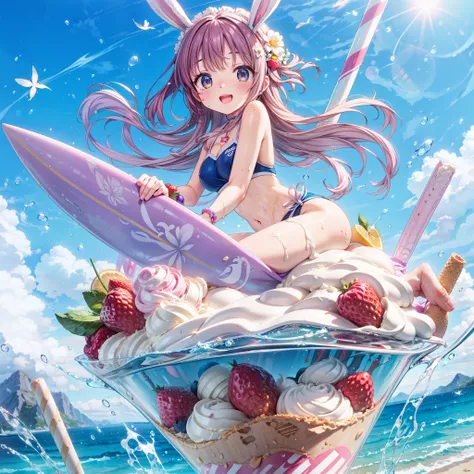 masterpiece, best quality, high resolution, extremely detailed CG, absurdres, highres,ice-cream, soft cream,fruits, Ice_Cream_Soft_Serve