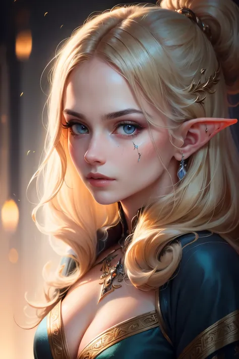 ((best qualityer)), ((work of art)), (detailded), 8K, 4K, hight contrast, work of art,(best qualityer, 4K, high resolution, work of art:1.2), ultra-detailded, realisitic, Radiant lighting, 1 elf of the Season, portraits, fantastic colors, fine arts, be eth...