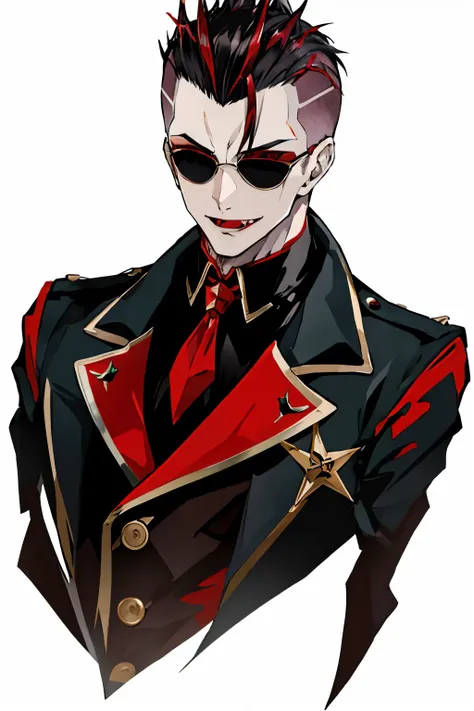 Vampire boy military outfit mohawk hair style 