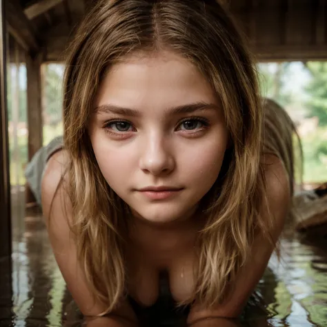 symmetrical, high detail raw color photo professional photo, [:( high detail face: 1.2): 0.1], chloe grace mortez 18 year old fe...