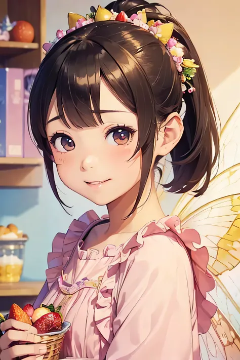 Highest quality、High resolution、Detailed Background、(Beautiful face in every detail:1.4)、Anatomically correct、(Detailed eyes:1.2)、Teenage Girl、Highly detailed face、cute hair color、Bobcut、ponytail、Twin tails、Fairy、A big smile、smile、cute gesture、
(Two cute F...