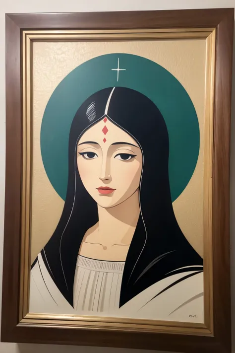 minimalist painting of our lady