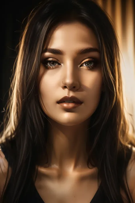beautiful face woman Classic Low-Key Portrait: Bright, evenly lit portraits on the subjects face, detailed skin texture, realistic skin 