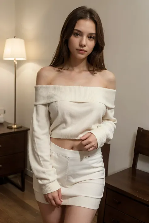 ((best quality)), ((masterpiece)), (detailed), 1girl, off-shoulder sweater, 