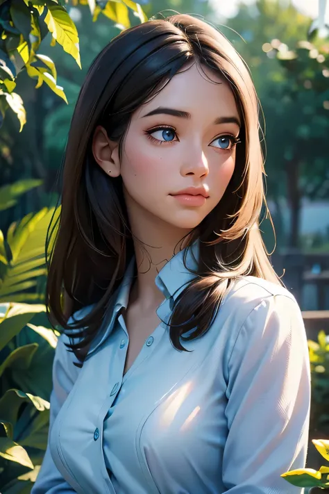 (best quality,4k,8k,highres,masterpiece:1.2),ultra-detailed,(realistic,photorealistic,photo-realistic:1.37),A girl in a garden,portraits,beautiful detailed eyes,beautiful detailed lips,extremely detailed eyes and face,longeyelashes,natural lighting,greener...