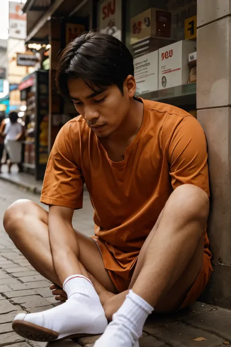 A man sits wearing a typical Bugis peci
