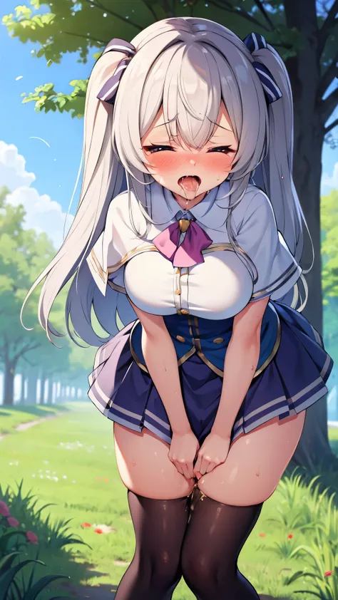 highest quality,masterpiece,8k,1girl,((loli,big breasts,little girl:1.3)),((orgasm,blush,saliva,saliva trail,ahegao:1.3)), sweat...