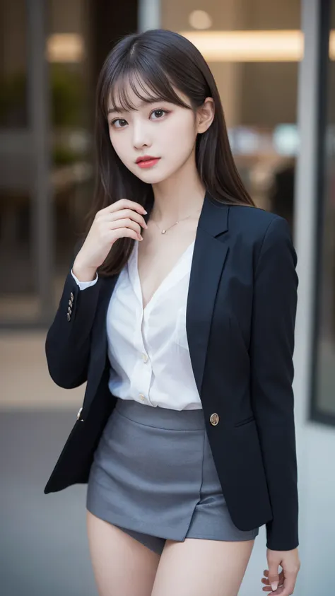 最high quality, masterpiece, 1 Girl, Beautiful Face, (Photorealistic photography:1.3), Rim Light, (Skin with attention to detail:1.2), 8K UHD, Digital SLR, high quality, High resolution, 4K, 8K, Bokeh, (Genuine: , Small face, pretty girl, Black Formal Blaze...