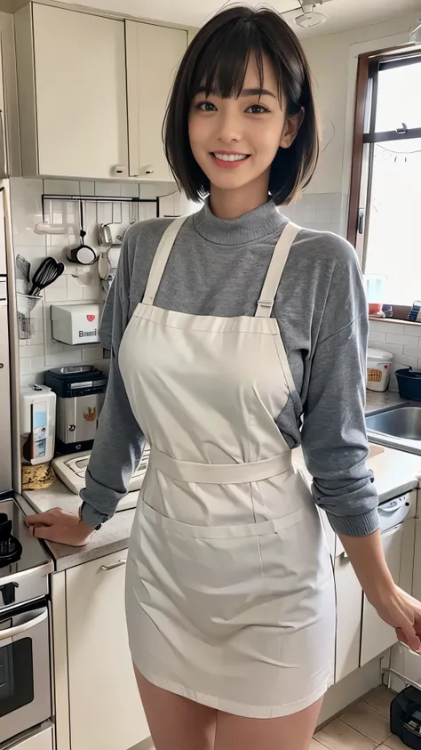 Browsing Caution:1.1、Active women, smile、Age: 40 years old, Mature Woman, Bake cookies in a sunny kitchen, Surrounded by flour, Stir the bowl、Huge breasts 、short hair、Black-haired、Wearing a white apron、Long Sleeve T-Shirt、((Tight clothing))、(blunt bangs)