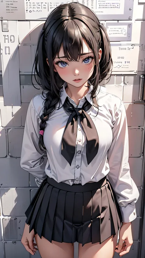 (high school girl uniform),(random porn pose),(thin type:1.8),(big breasts),(random hairstyle),(highest image quality,(8k),ultra...