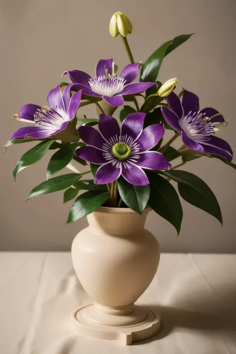 PASSION FLOWER IN CLAY VASE IN SIZE 2:3 OU 1000 X 1500