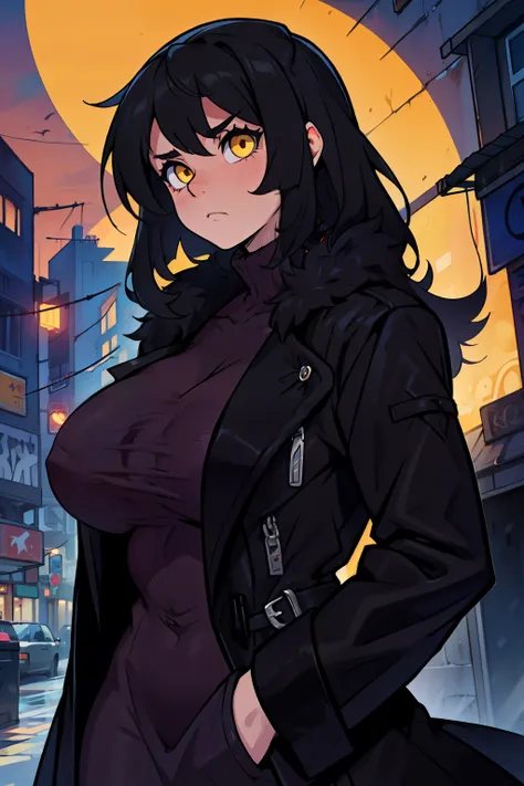 sad girl muscular girl huge breasts yellow eyes black hair fur coat fur coat fur coat fur coat fur coat fur coat fur coat