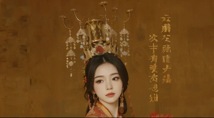 Please generate this style of Tang Palace Beauty Picture，Beauty can be seen in the whole body，Background is flowers and moon