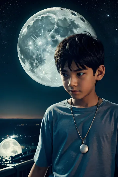 The Boy Name Crazy And He Is Luking a moon at night