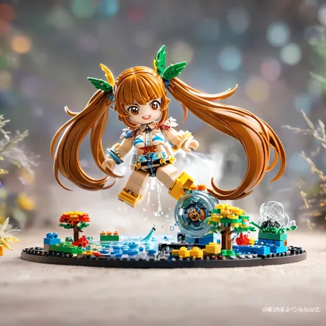best quality, very good, 16K, ridiculous, Very detailed, Twin Tails,Made of Lego, Background space((A masterpiece full of fantasy elements))), ((best quality)), ((Intricate details))(8K)