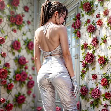 WHITE AND RED, Masterpiece of ExtremelyDetailed (ProfessionalPhoto of Five MILF in WHITE SkinnyPanties:1.37),{(StandingBackwards FullBody:1.2)|stooped|Spanking},(((ShowAss)Back of Head)),In the room, (((HiddenFace:1.4, SFW:1.8))), PUNIPUNI, Full of Flowers...