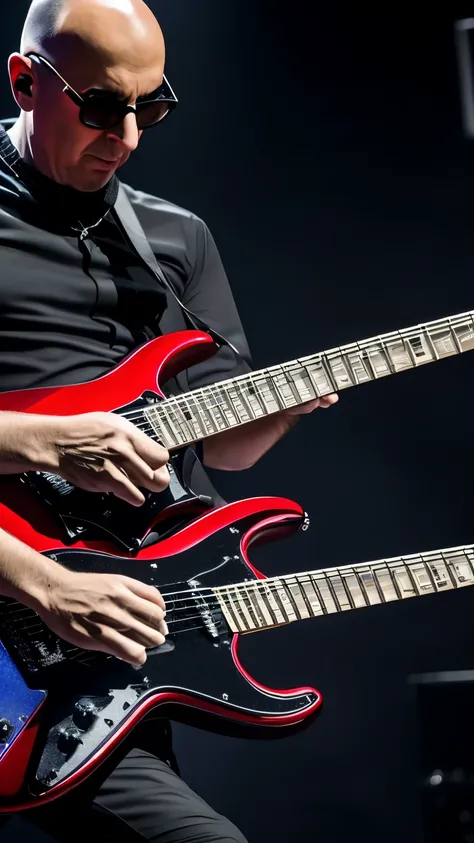 CRIAR JOE SATRIANI GUITARRIST,ON STAGE PLAYING ELETRIC GUITAR,8K, REALISTA,UHD