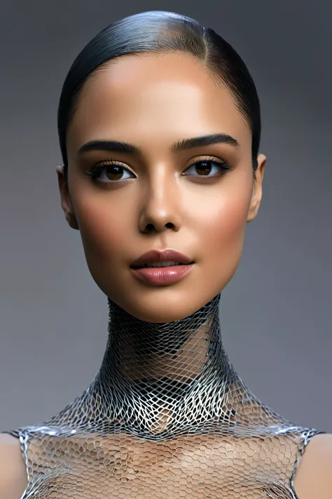 Here is a prompt for creating an image:
"Design a stunning and alluring female humanoid AI robot inspired by the film Ex Machina. The robot should have a face resembling that of an extremely gorgeous lady, with human-like, realistic skin. Ensure that the s...