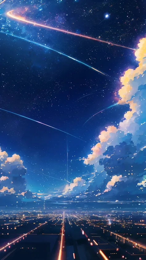 Beautiful sky anime scene with stars and planets, Space Sky. by Makoto Shinkai, anime art wallpaper 4k, anime art wallpaper 4k, Anime Art Wallpapers 8K, anime wallpaper 4k, anime wallpaper 4k, 4k anime wallpaper, Anime Sky, Awesome Wallpapers, Anime Backgr...