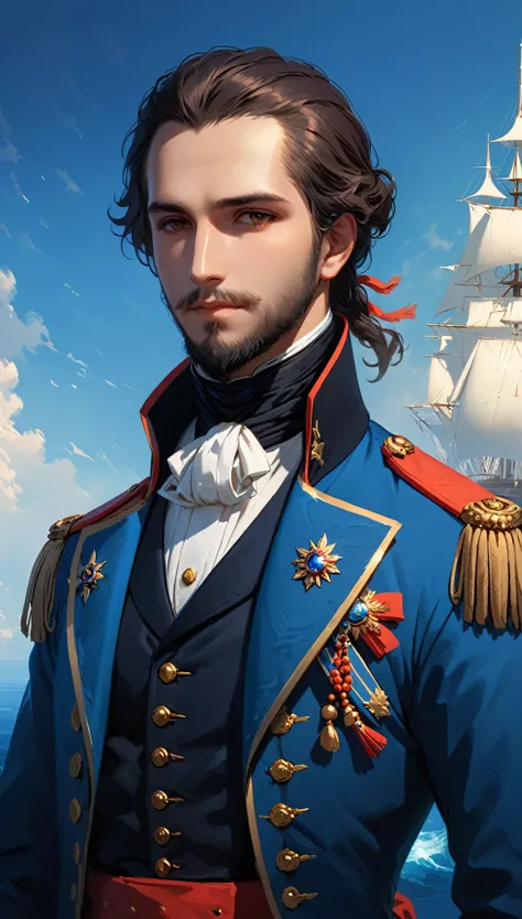 role conception,male,halfbody by lvan Aivazovsky, Trending on artstation.