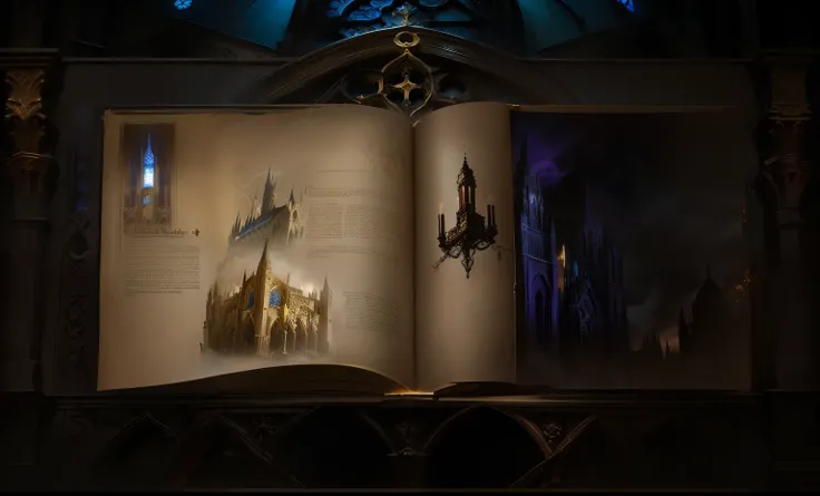 Western style，Cathedral Background，Gorgeous border+Concept Art，Magic Page，Alchemist&#39;s Library Background，Shelves，map，Wall relief