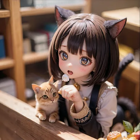 

Cat girl eating