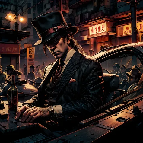 mafia boss, anime realistic, hd art