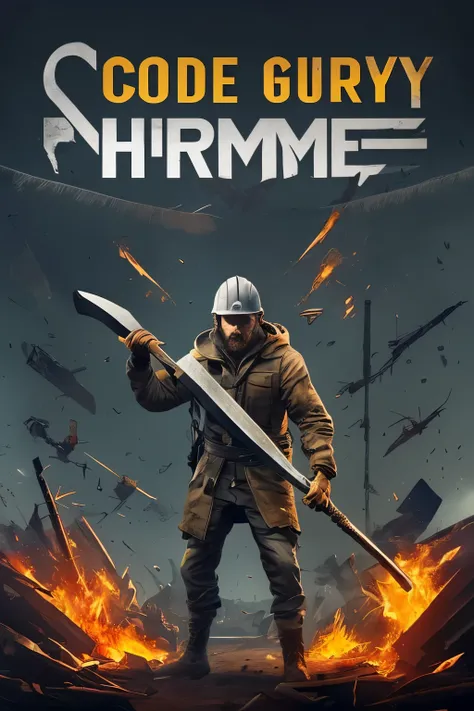 A sharply skilled graphic artist has crafted a stunning logo for Code Name Grey, a gaming channel. The image features a silhouette of a long white haired rugged man gripping a construction hammer in one hand and a sword in the other, poised for action. Thi...