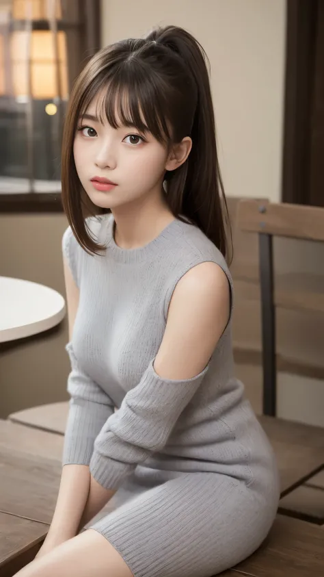 In detail, High resolution, high quality、Perfect dynamic composition, Beautiful attention to detail, Medium Hair, 、Natural color lip,Kamimehibuya、15 year old beautiful girl、1 person、Clear Skin、Shiny brown hair、Tabletop, 最high quality, figure, Super detaile...